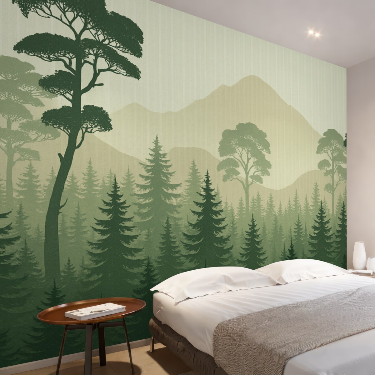 Fototapeta Górski lasek w mglistym powietrzu.