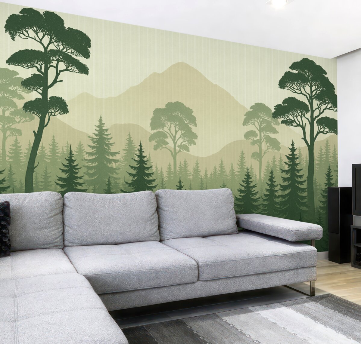 Fototapeta Górski lasek w mglistym powietrzu.