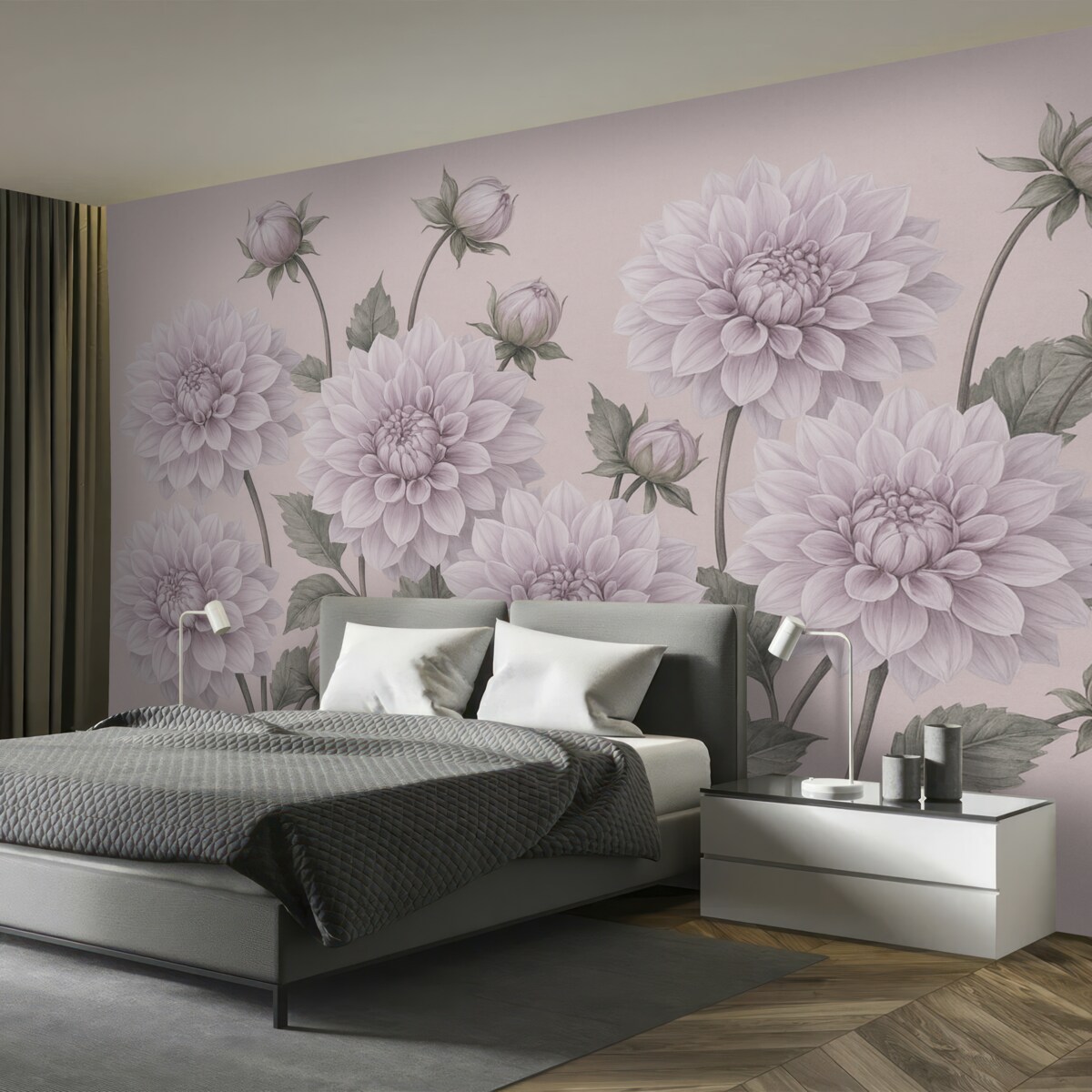 Fototapeta Subtelne, różowe, duże kwiaty.