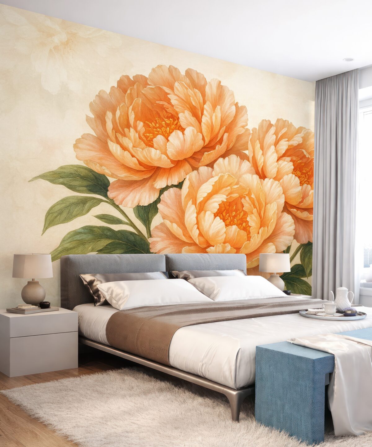 Fototapeta Wielkie pomarańczowe kwiaty.