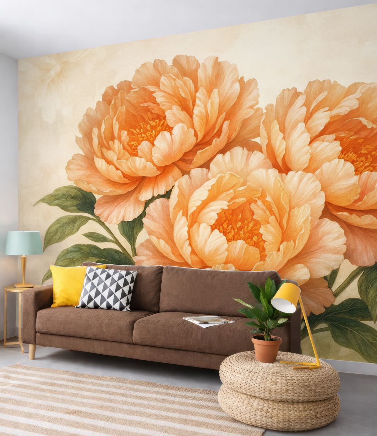 Fototapeta Wielkie pomarańczowe kwiaty.