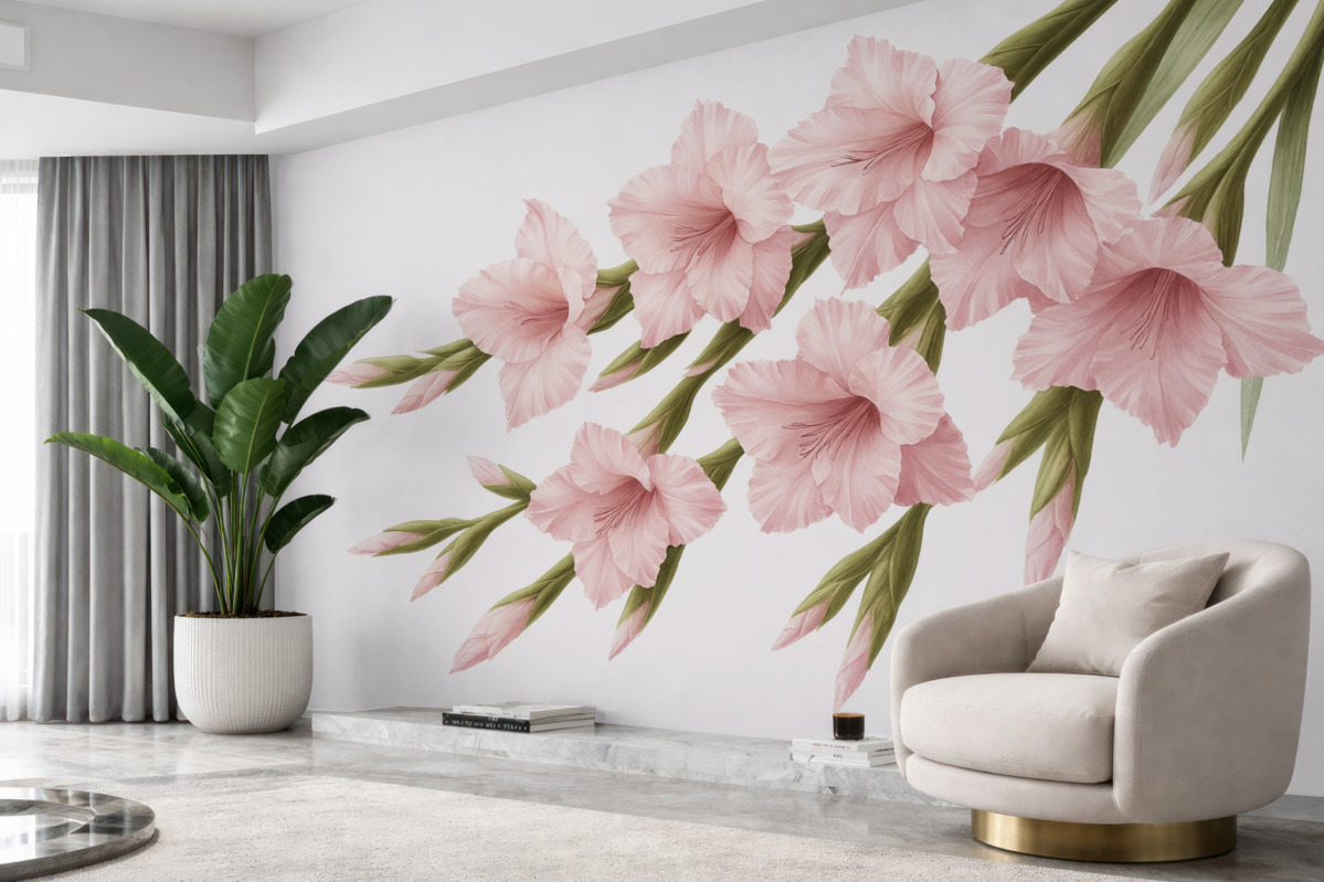 Fototapeta Wielkie kwiaty w kącie.