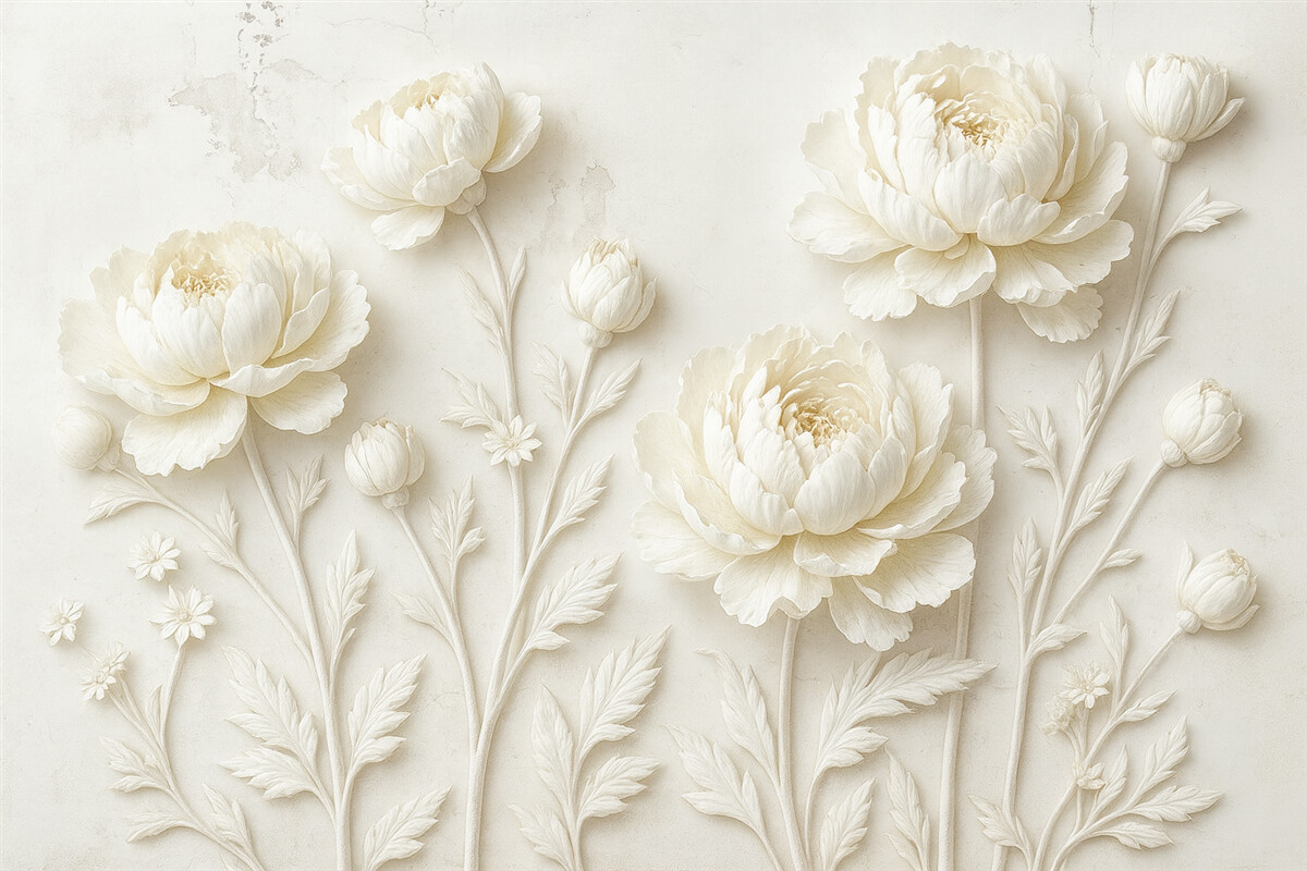 Fototapeta Kwiaty na betonowej powierzchni w klimacie grunge.