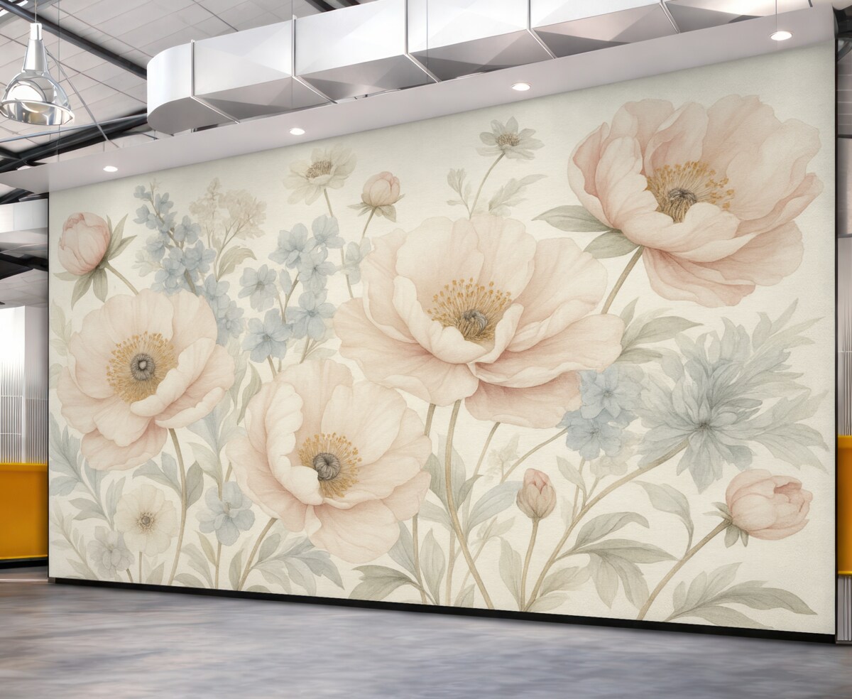 Fototapeta Bukiet kwiatów namalowany akwarelą.