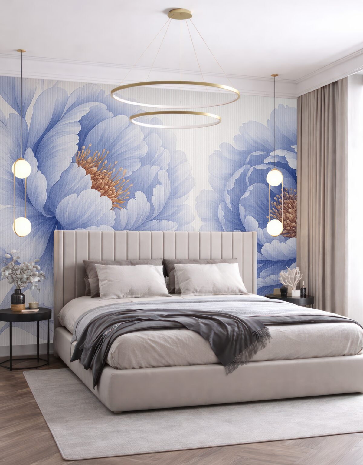 Fototapeta Kwiaty piwonii za szybą.