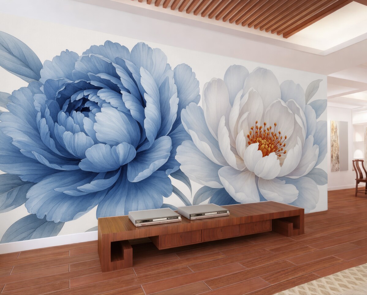 Fototapeta Luksusowe piwonie w akwareli.