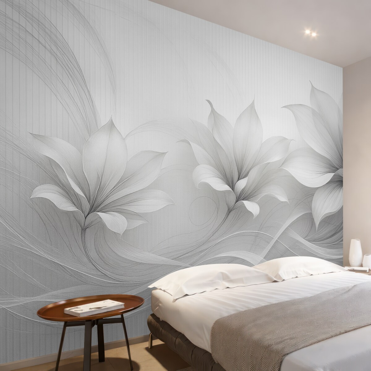 Fototapeta Abstrakcyjne kwiaty akwarelowe pod szkłem.