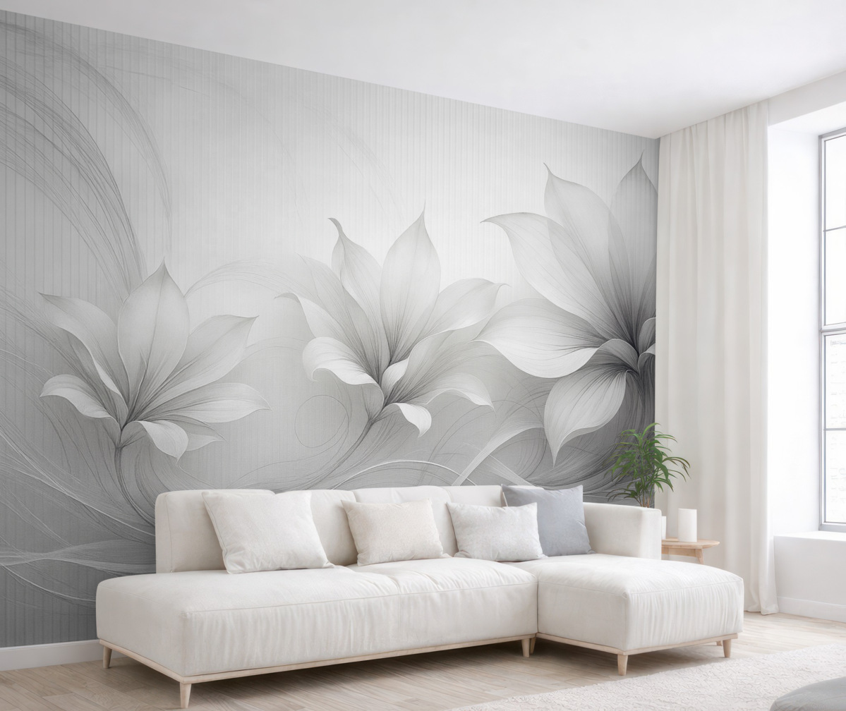 Fototapeta Abstrakcyjne kwiaty akwarelowe pod szkłem.