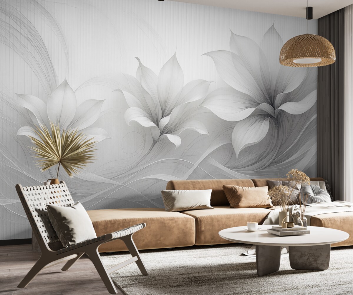 Fototapeta Abstrakcyjne kwiaty akwarelowe pod szkłem.