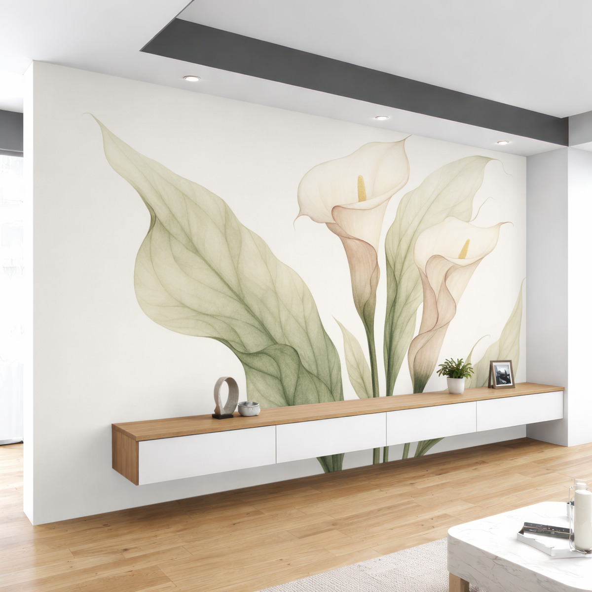 Fototapeta Lilie Calla w stylu akwareli.