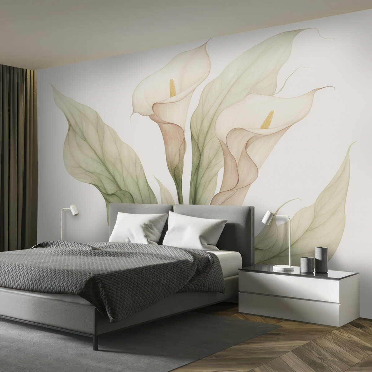 Fototapeta Lilie Calla w stylu akwareli.