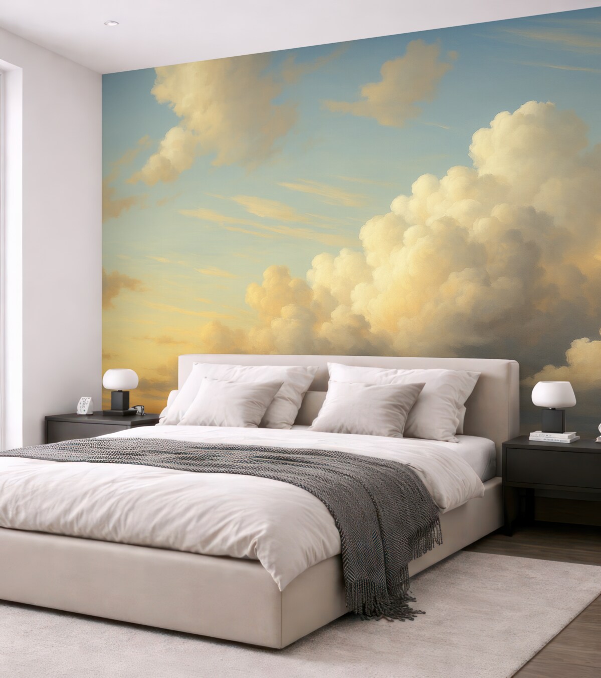 Fototapeta Chmury na niebie przypominające sztukę malarską.