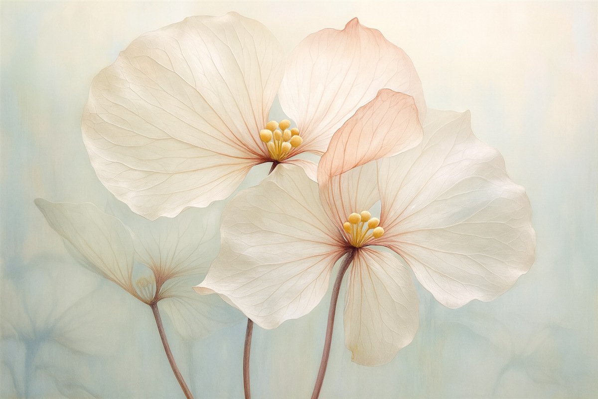 Fototapeta Kwiaty przypominające akwarelę.