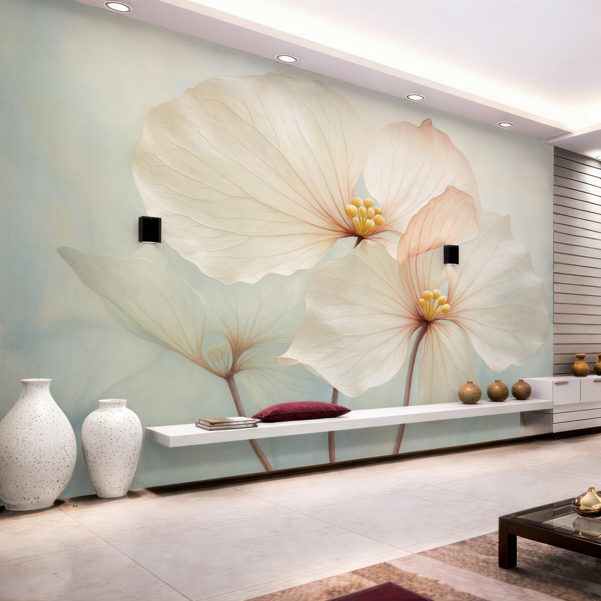 Fototapeta Kwiaty przypominające akwarelę.