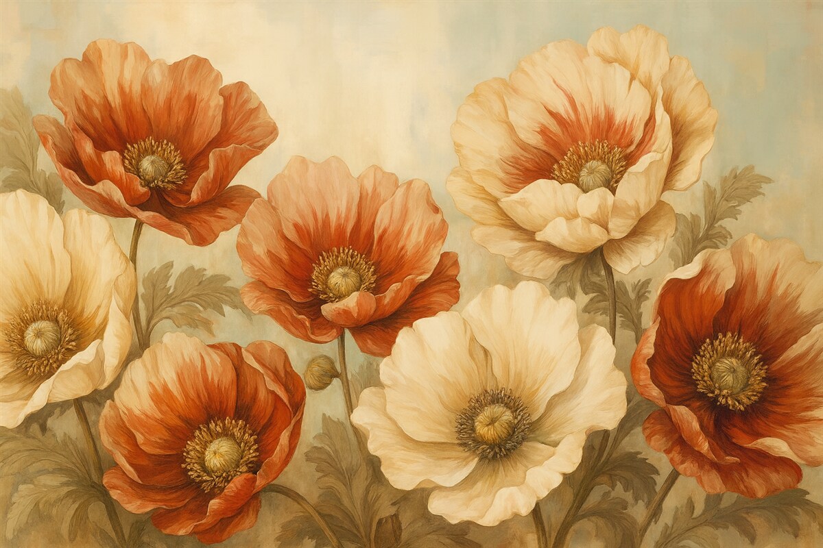 Fototapeta Maki w stylu retro.