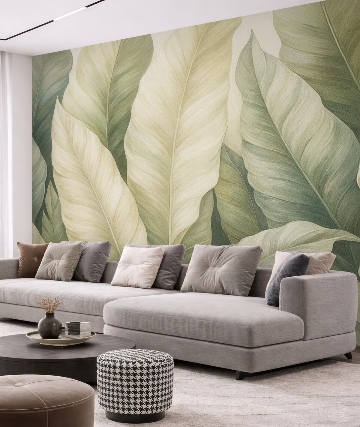 Fototapeta Zielone, subtelne liście tropikalne.