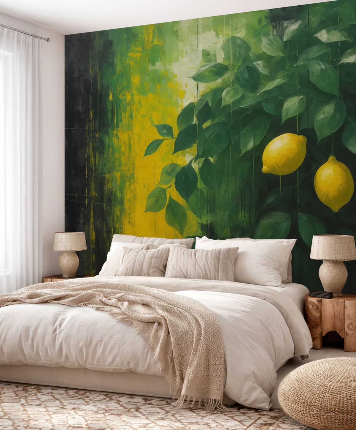 Fototapeta Cytryny na tle kontrastowym w stylu grunge.