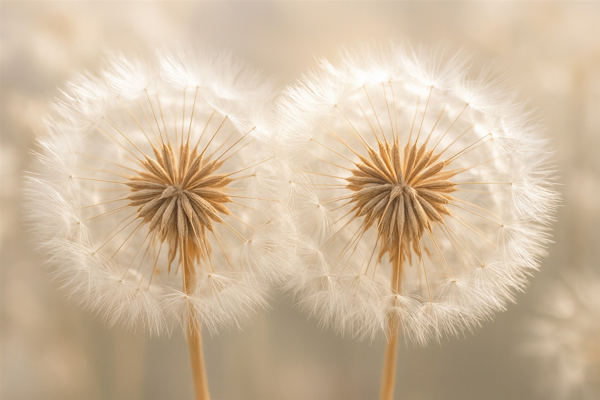 Fototapeta Subtelne mlecze i promienie słoneczne.