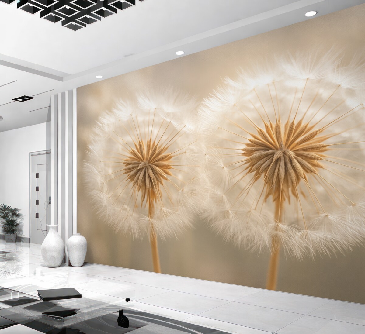 Fototapeta Subtelne mlecze i promienie słoneczne.