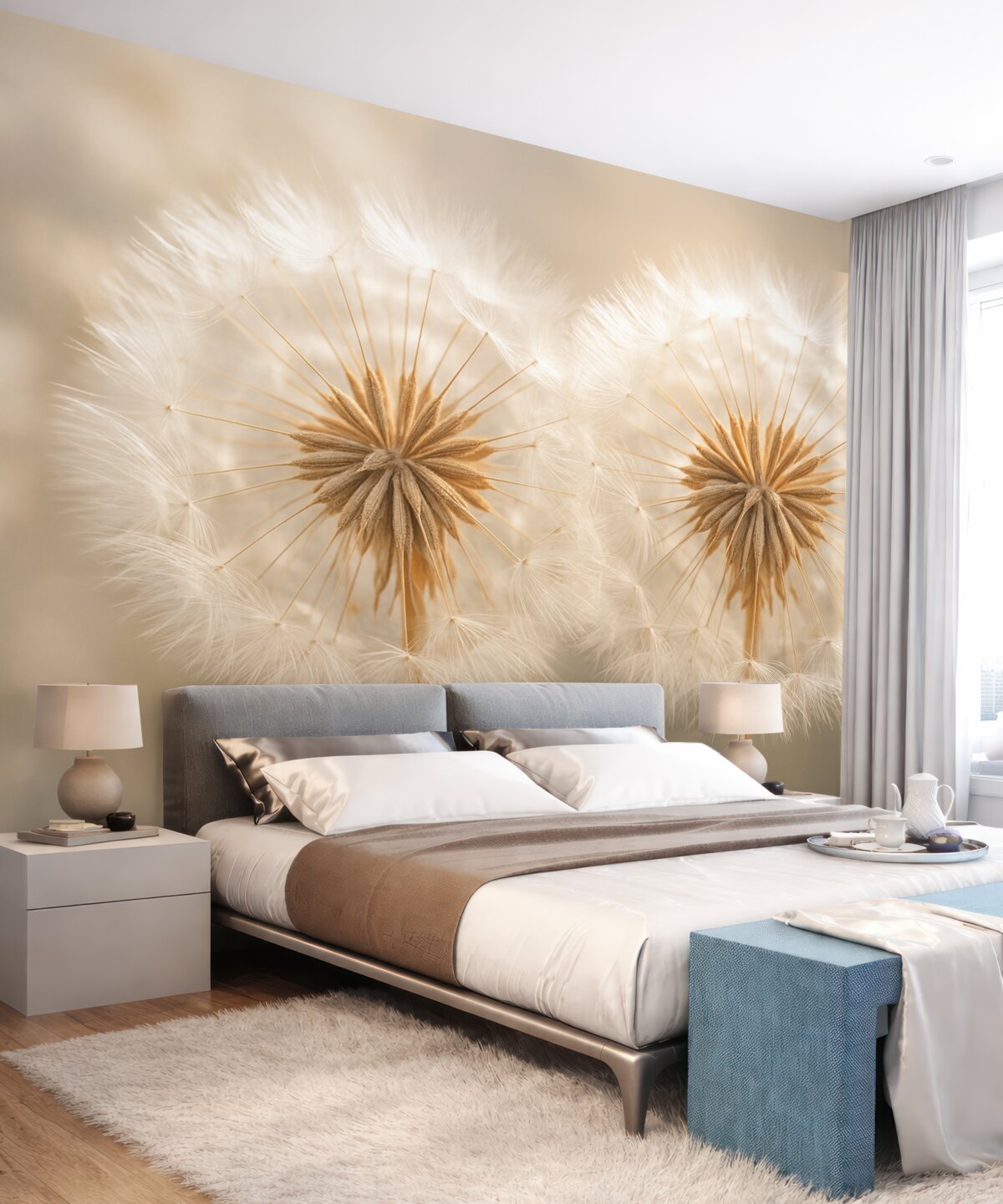 Fototapeta Subtelne mlecze i promienie słoneczne.