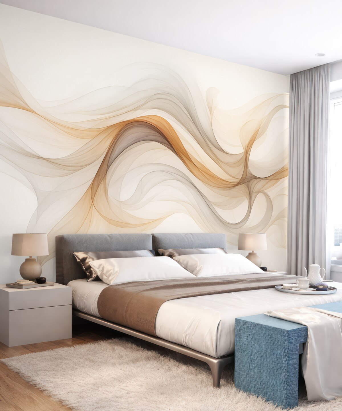 Fototapeta Abstrakcja z delikatnymi falami.