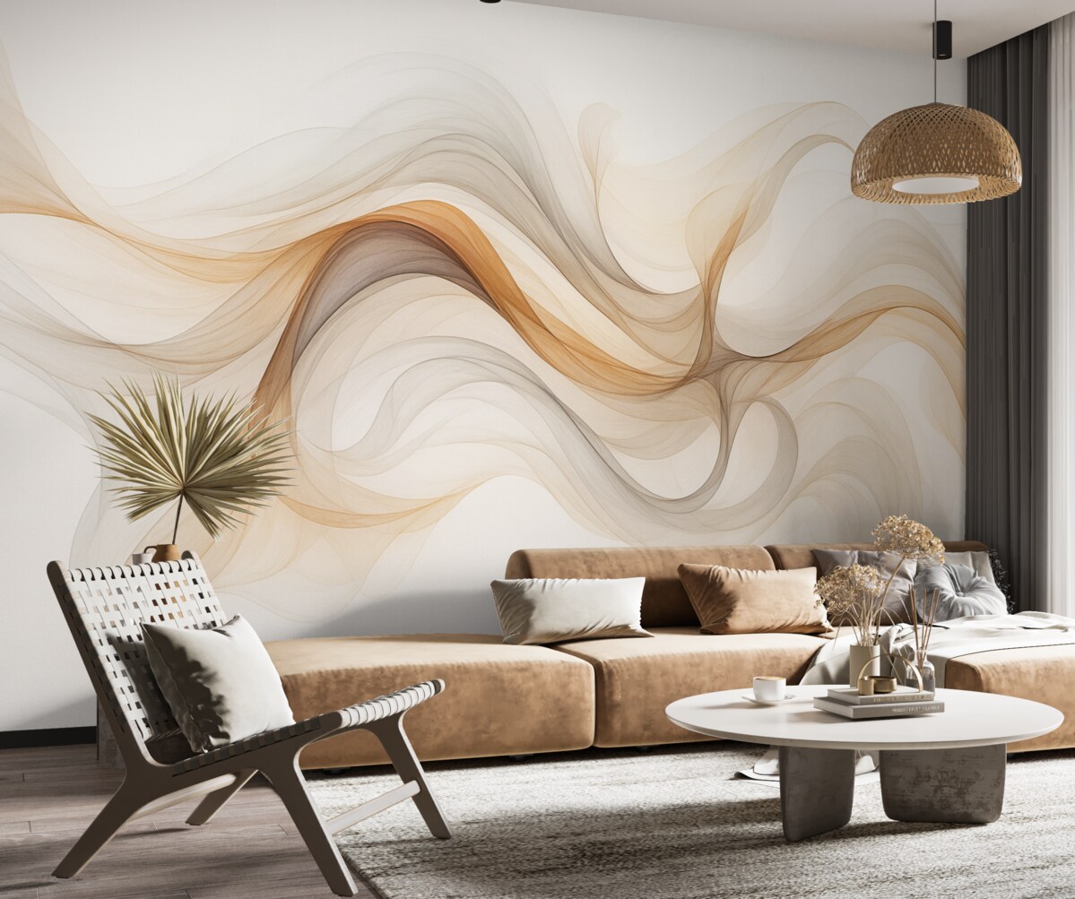 Fototapeta Abstrakcja z delikatnymi falami.