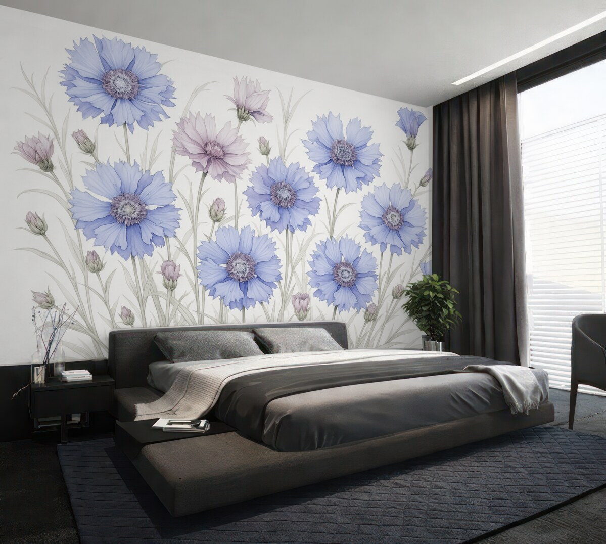 Fototapeta Chabry jako naśladownictwo akwareli.