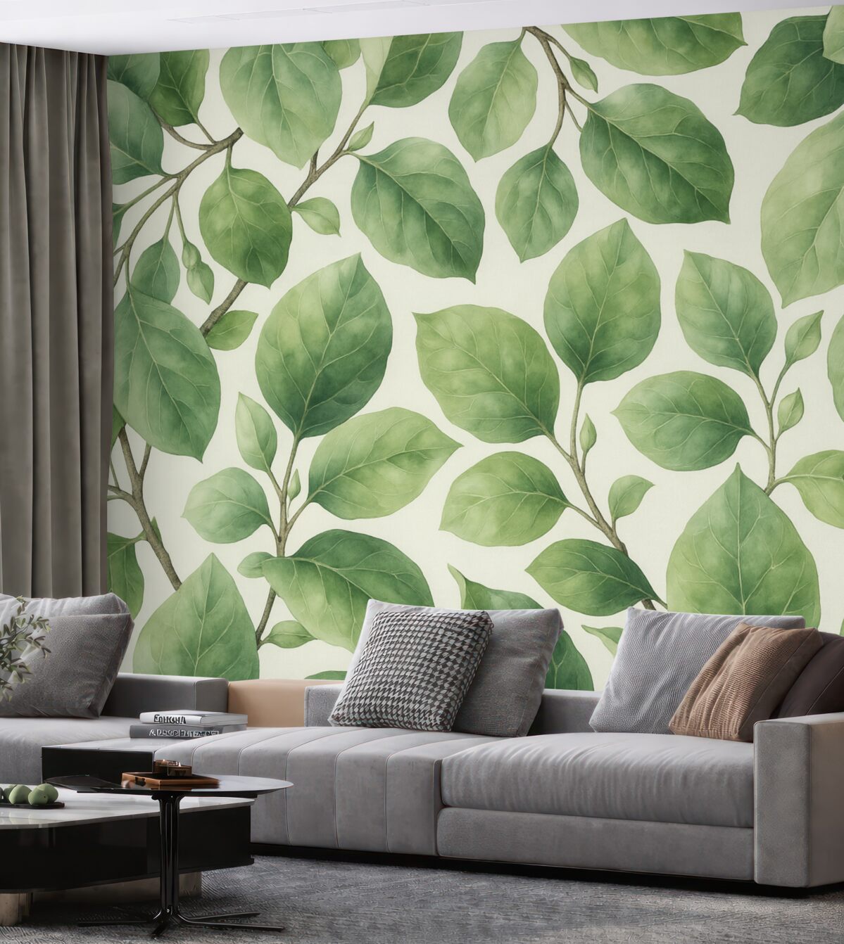 Fototapeta Wielkie liście w różnych tonacjach zieleni.