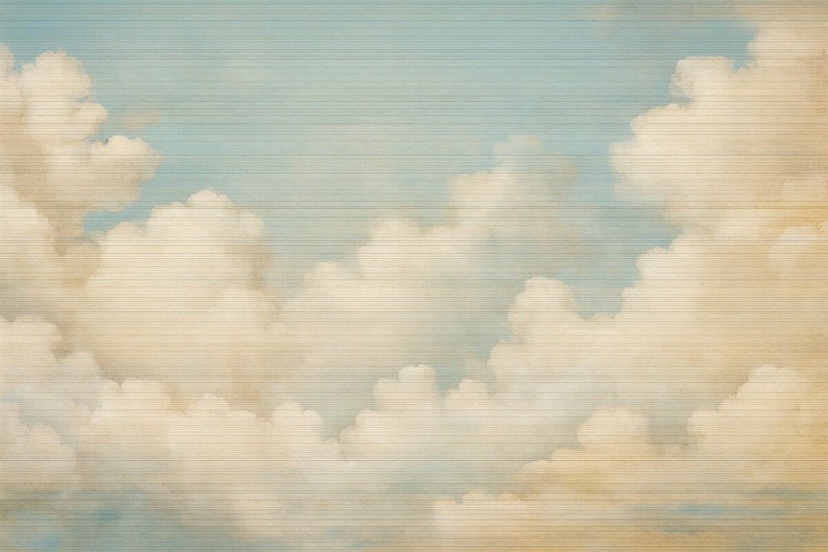 Fototapeta Delikatny horyzont, pastelowy, zamglony pejzaż.