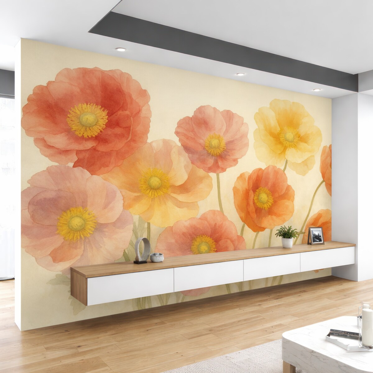 Fototapeta Barwne kwiaty maku.