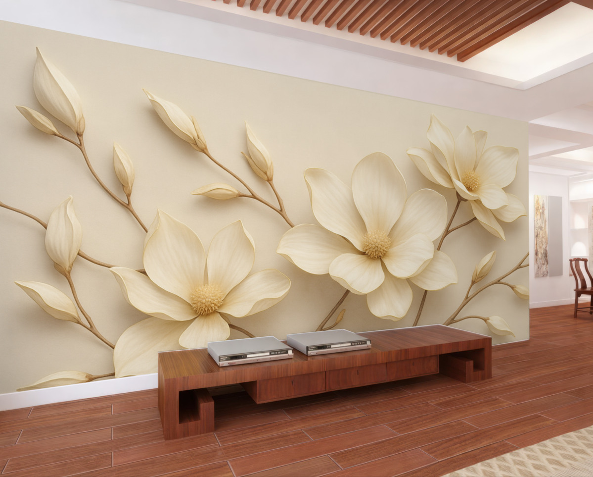 Fototapeta Kwiaty magnolii w subtelnych pastelowych tonacjach.