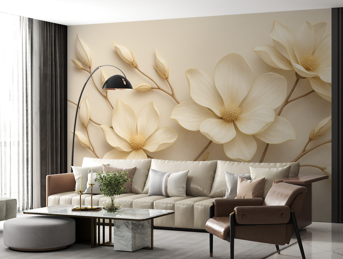 Fototapeta Kwiaty magnolii w subtelnych pastelowych tonacjach.