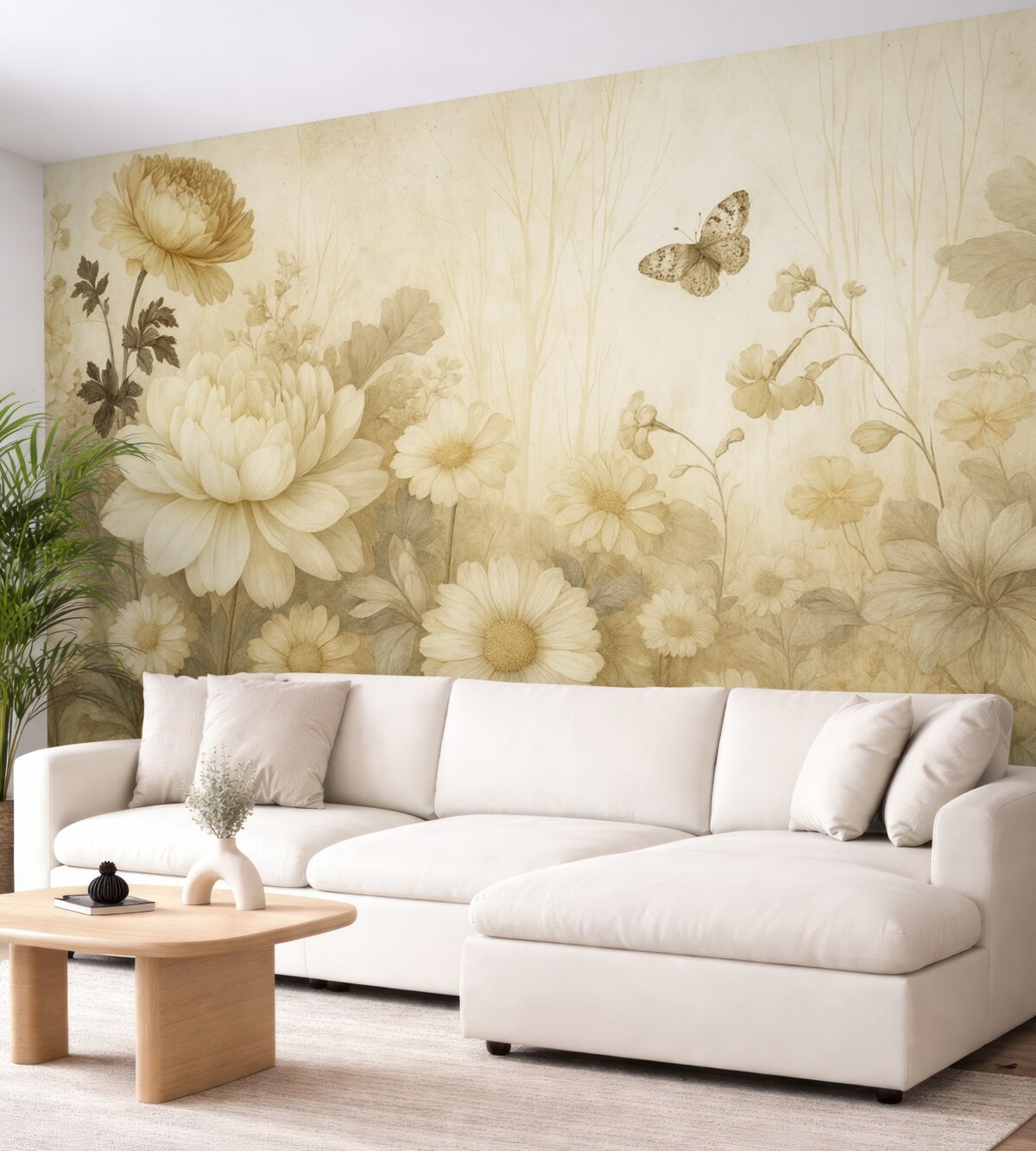 Fototapeta Zabytkowe rośliny na zniszczonej, pękniętej ścianie.