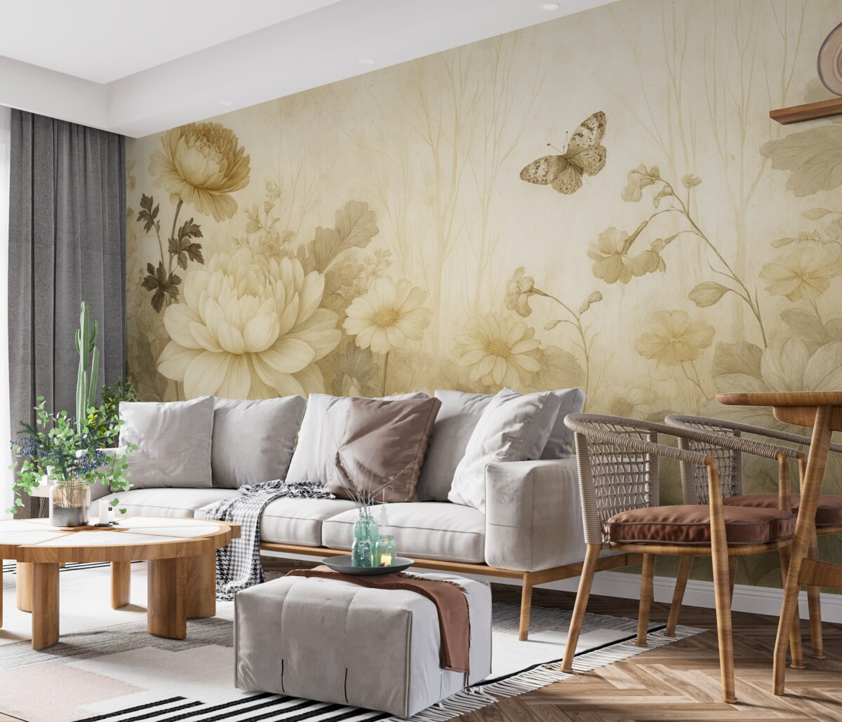 Fototapeta Zabytkowe rośliny na zniszczonej, pękniętej ścianie.