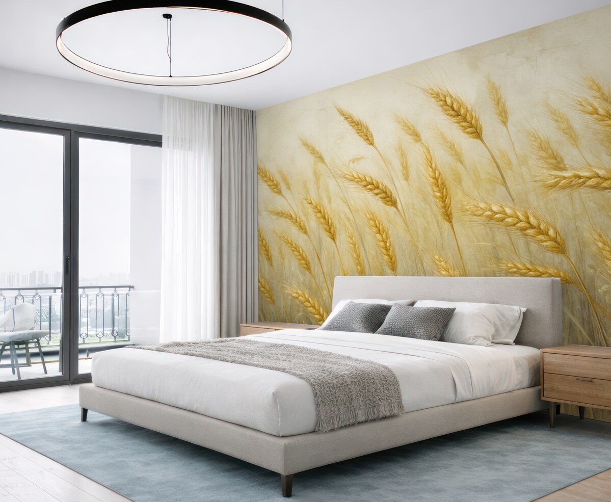 Fototapeta Kwiaty przedstawione na grunge'owej ścianie.