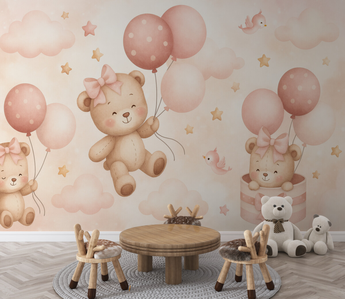 Fototapeta Niedźwiedzie z balonami.
