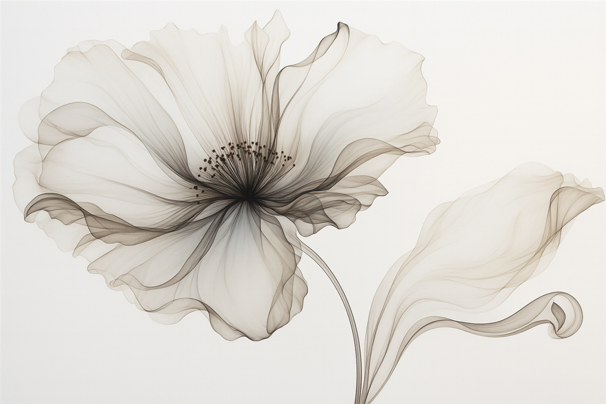 Fototapeta Subtelny, półprzezroczysty kwiatek.