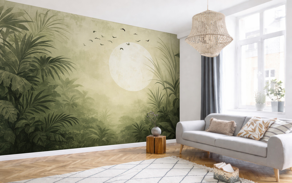 Fototapeta Zachód słońca w klimacie grunge.