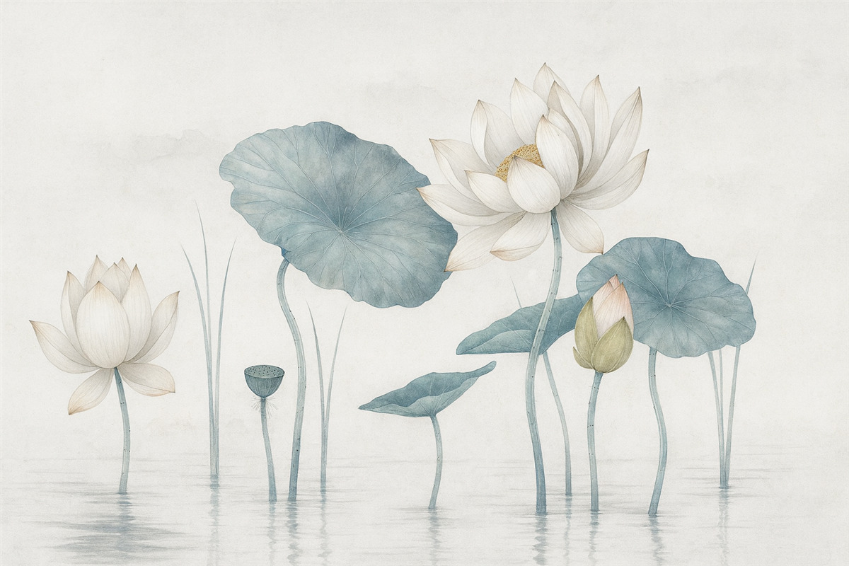 Fototapeta Kwiaty lotosu w wodzie.