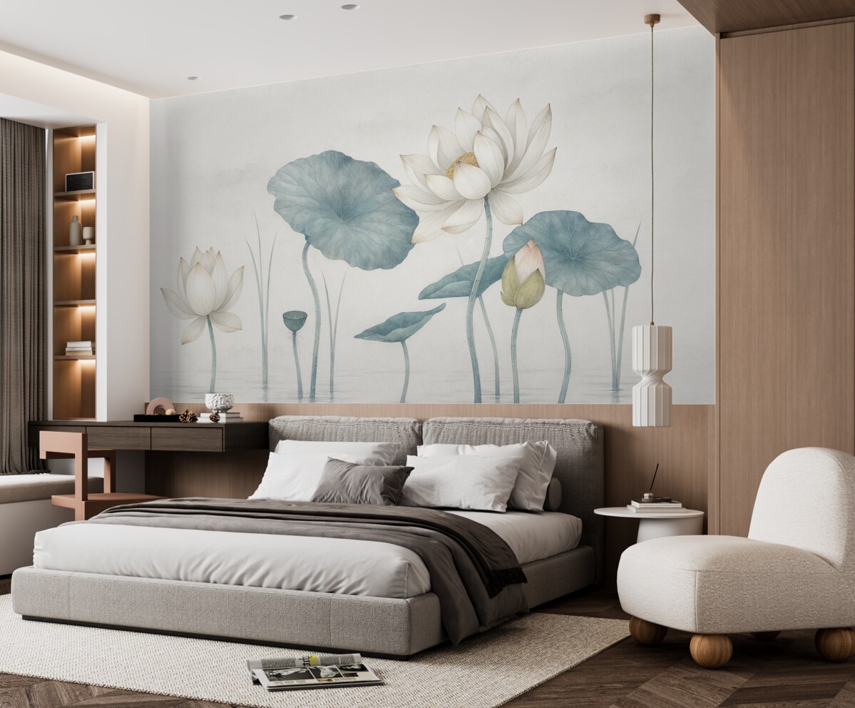 Fototapeta Kwiaty lotosu w wodzie.