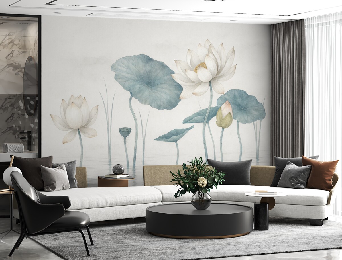 Fototapeta Kwiaty lotosu w wodzie.