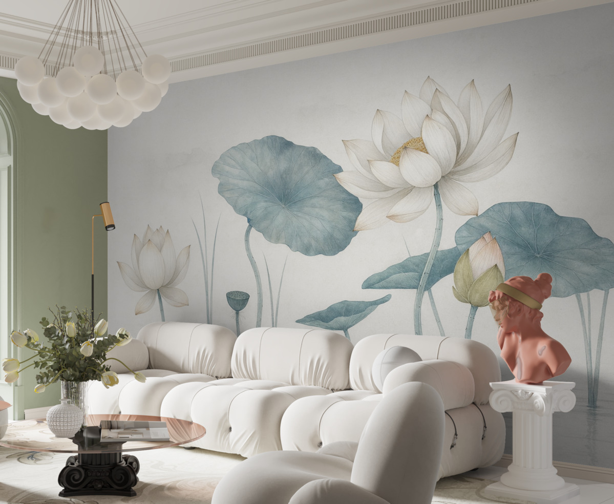 Fototapeta Kwiaty lotosu w wodzie.