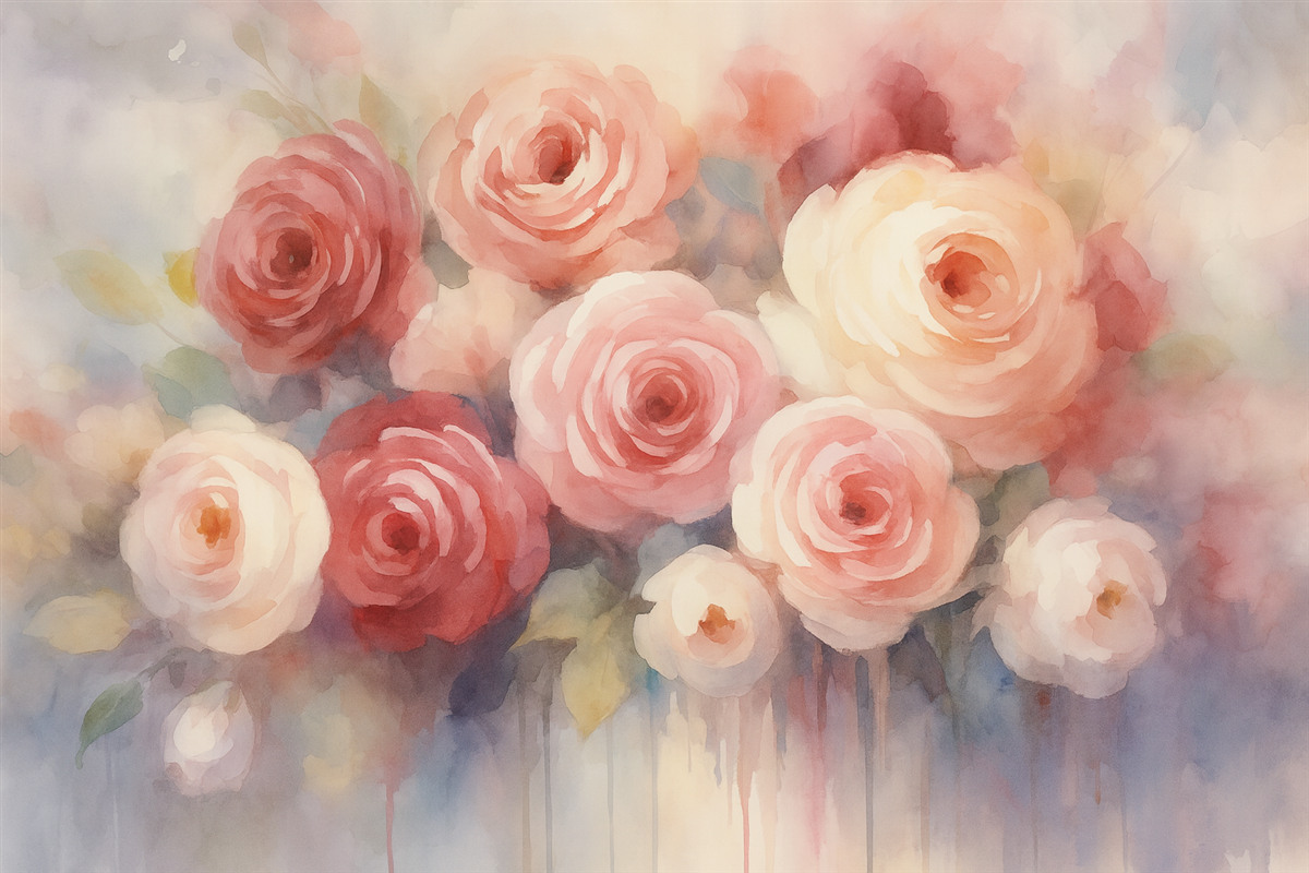 Fototapeta Kwiaty róży w klimacie vintage.