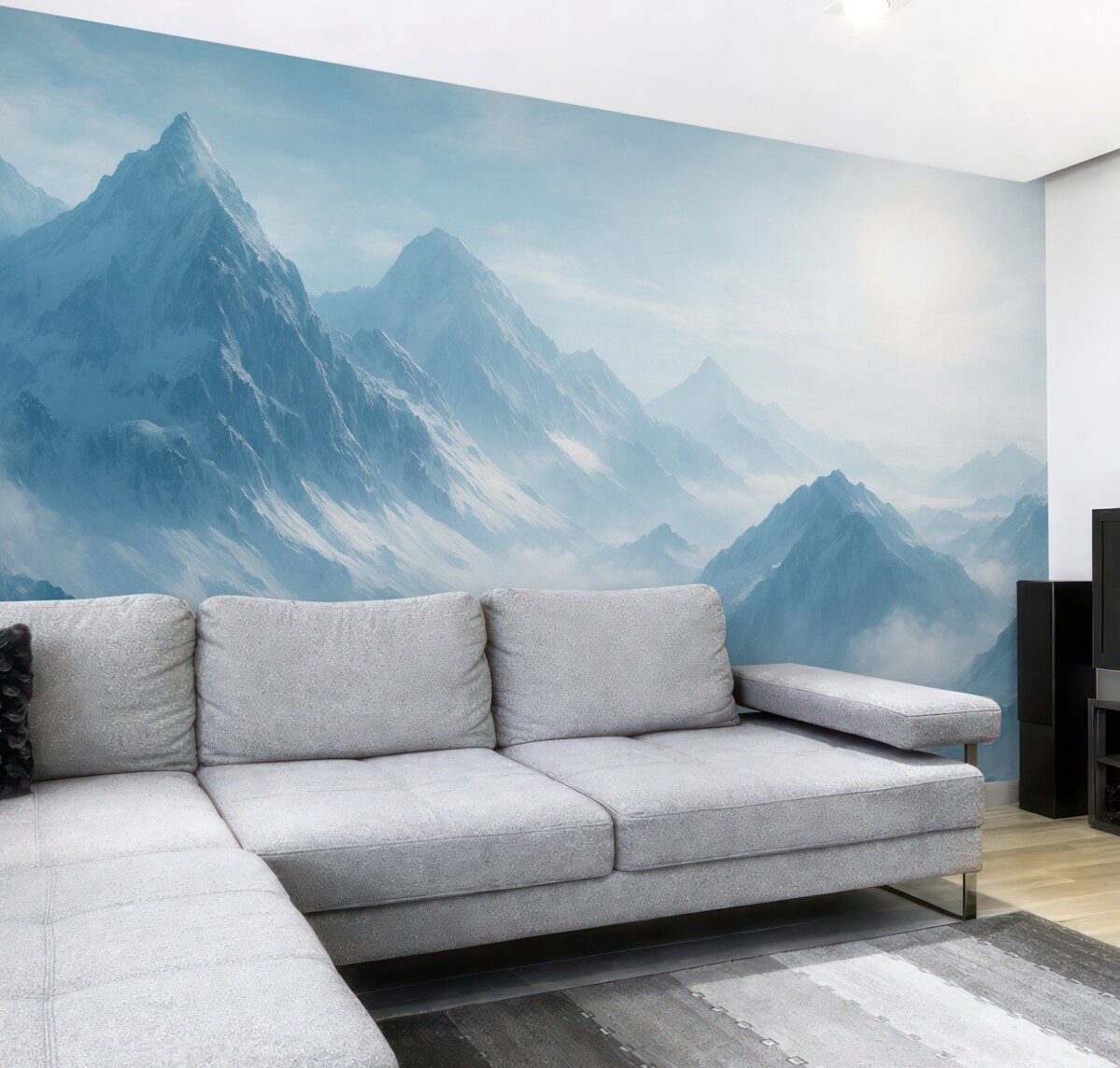 Fototapeta Góry w mgle w blasku słońca.