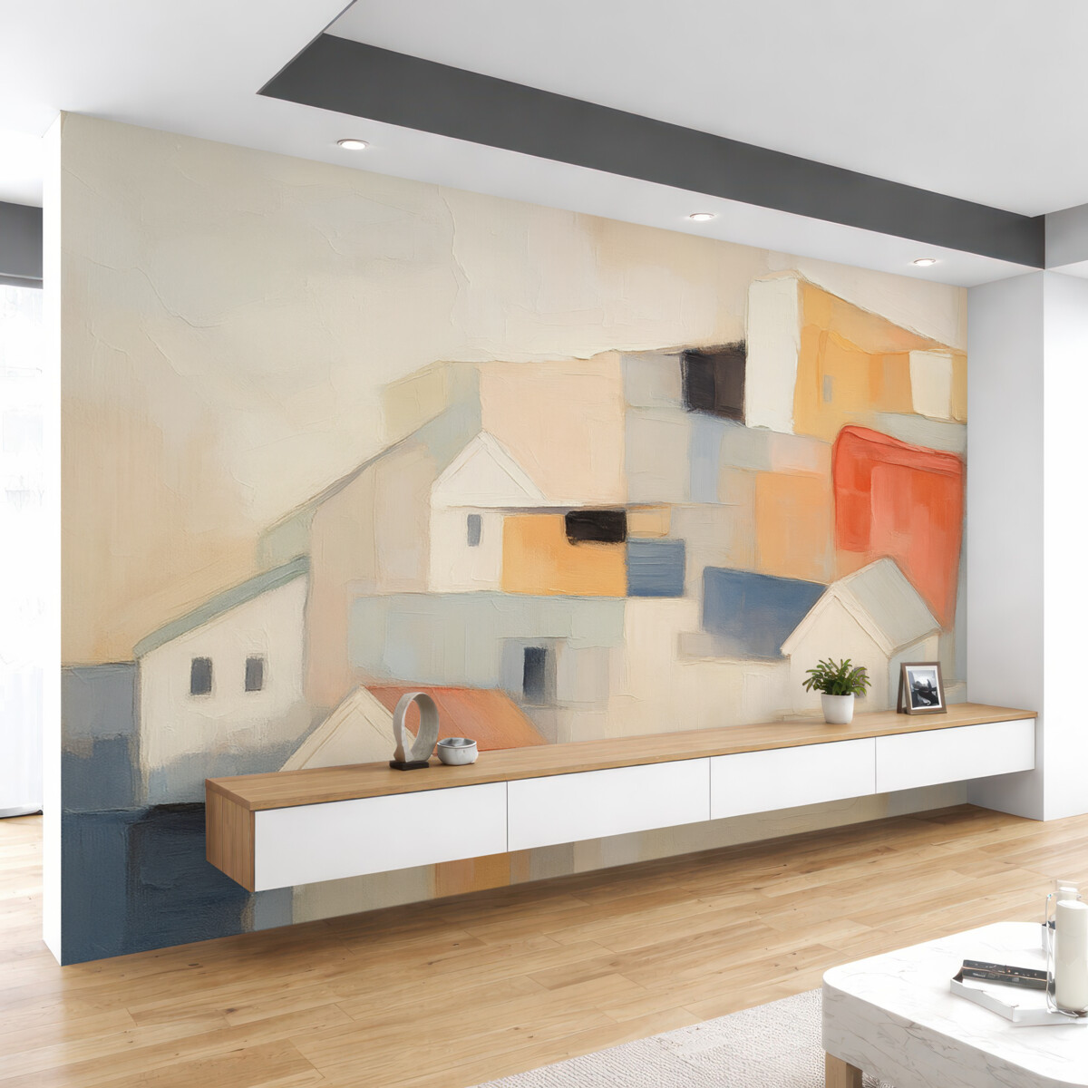 Fototapeta Abstrakcyjne budynki naśladujące sztukę malarską.