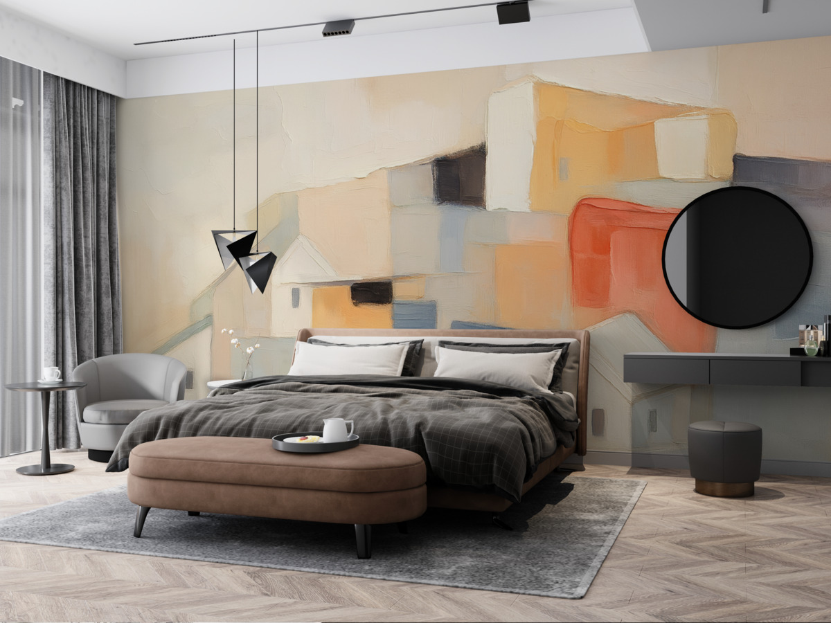 Fototapeta Abstrakcyjne budynki naśladujące sztukę malarską.