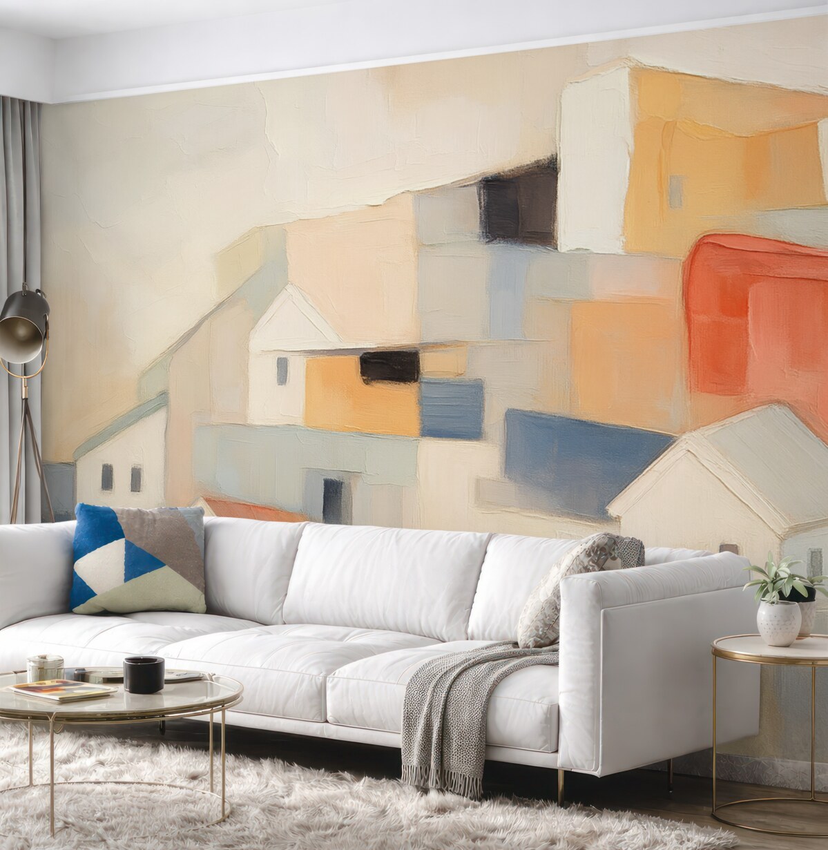 Fototapeta Abstrakcyjne budynki naśladujące sztukę malarską.