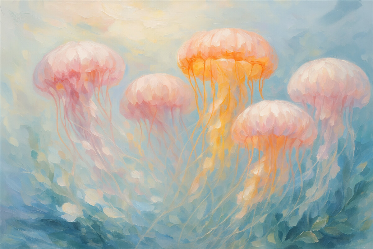 Fototapeta Abstrakcyjny obraz przypominający meduzę.