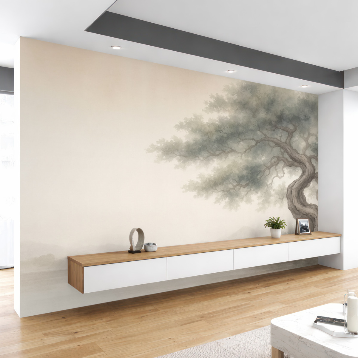 Fototapeta Drzewko bonsai w retro stylu.