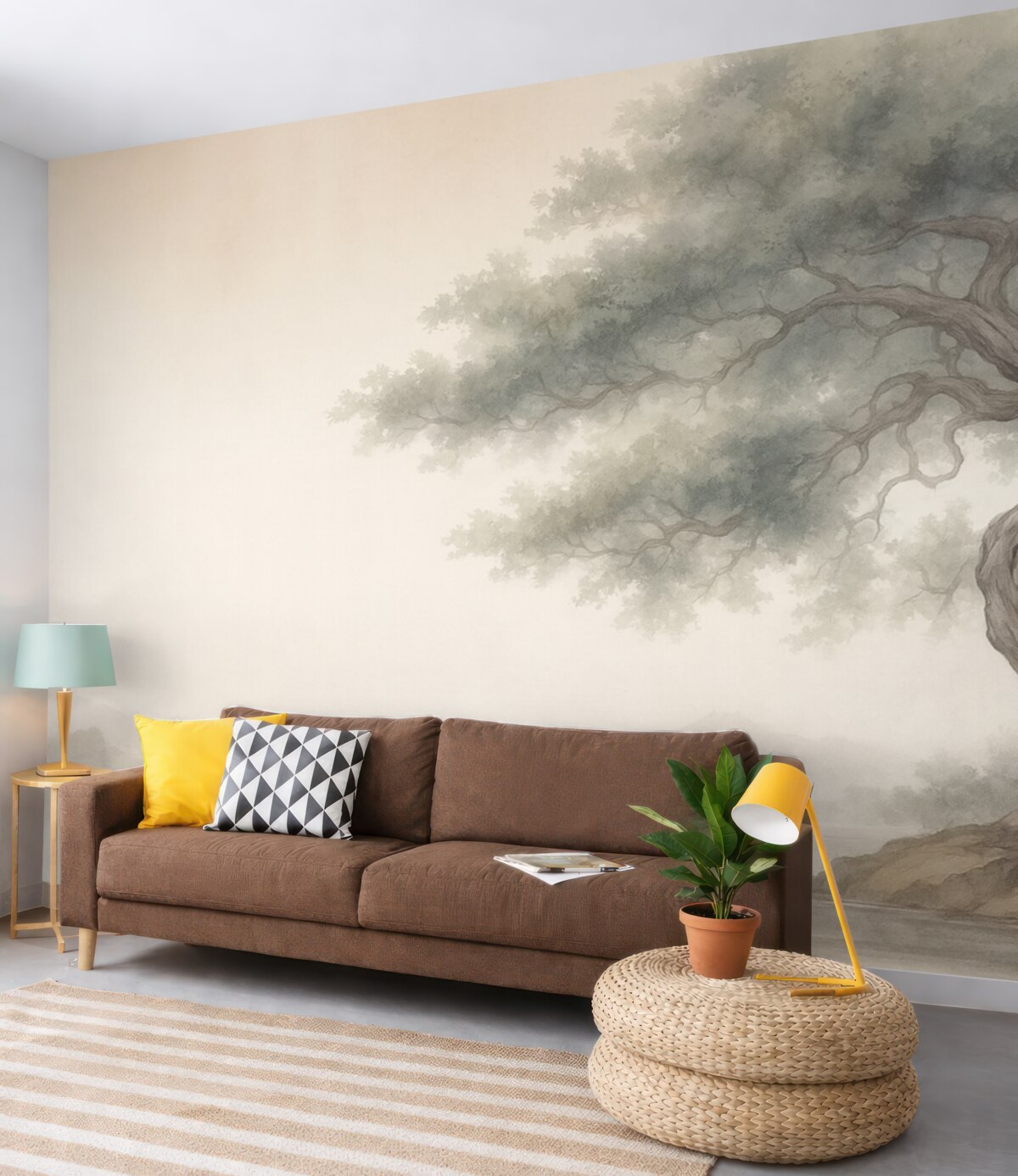 Fototapeta Drzewko bonsai w retro stylu.